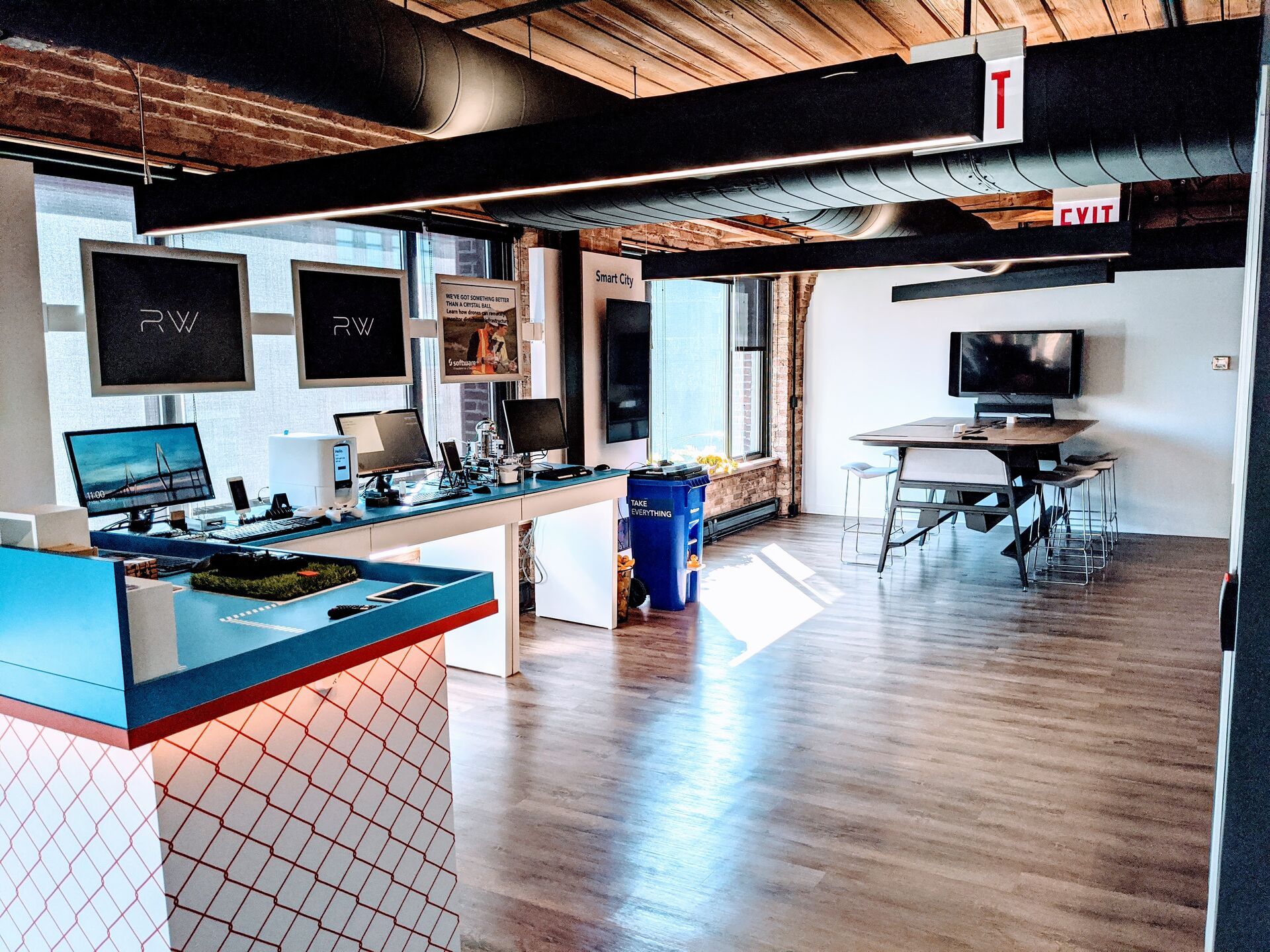 Rocket Wagon showroom with connected product demo stations
